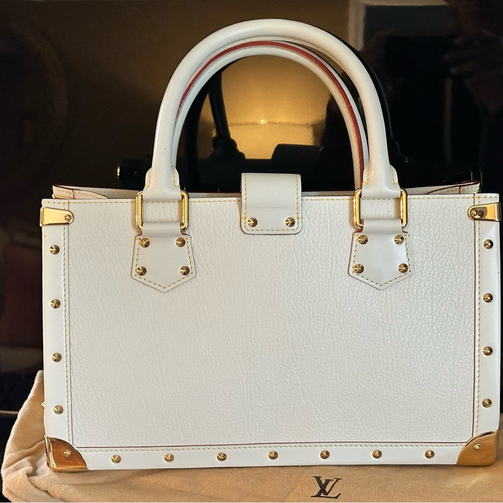 Louis Vuitton White and Gold Satchel with Structured Design - Picture 2 of 6